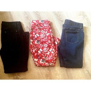 Ladies clothing lot jeans sz 12 pants 3 pr skinny legging Large Lee Faded Glory